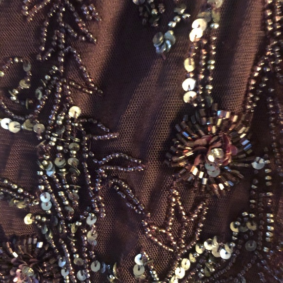 Adrianna Papell Floral Beaded Dress Size 2 - Picture 6 of 7